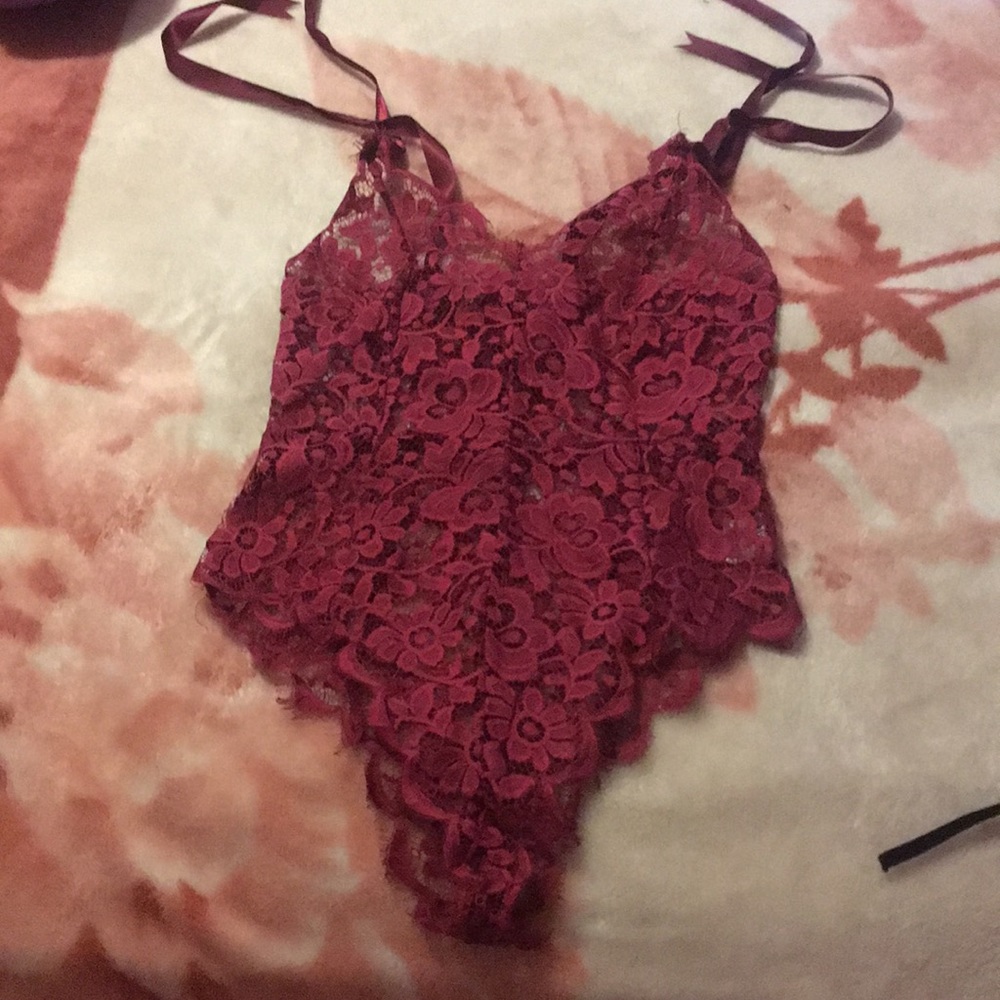 Red Lacey bodysuit